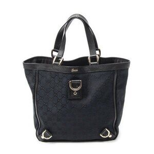 Gucci Small Abbey Dring Tote Black GG Canvas